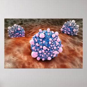 Poster Ideia de Microscipic das pilhas de câncer de