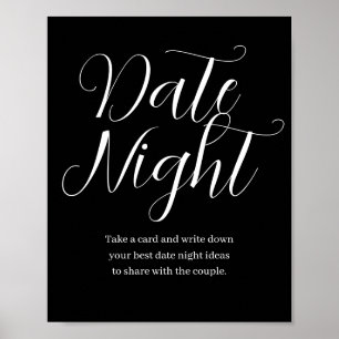 Poster Ideia de Noite de Data de Flor Silvestre Sinal de