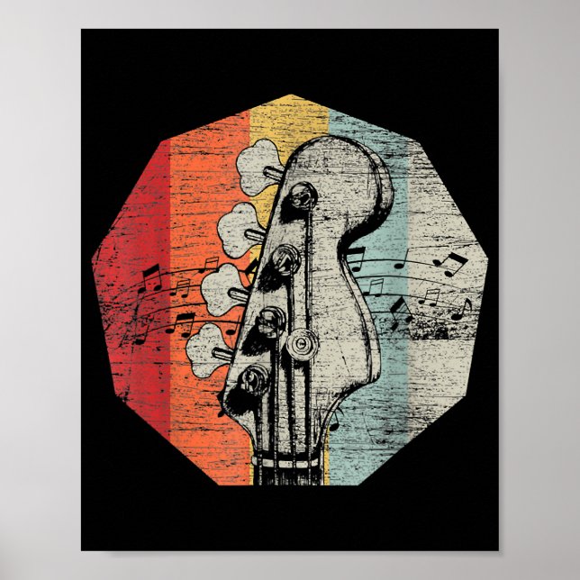 Poster Ideia De Presente Para Guitarrista Bass - Violão B (Frente)