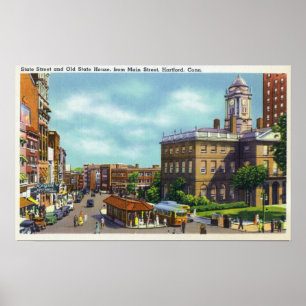 Póster Ideia de rua principal da rua do estado & do