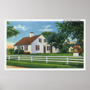 Póster Ideia de uma casa velha de Cape Cod