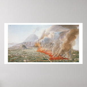 Poster Ideia de uma erupção do Monte Vesúvio que