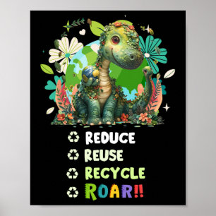 Poster Ideia Do Dia Da Terra Para Crianças E Meninos Dino