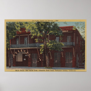 Póster Ideia do hotel de Fallon & do teatro velhos (1860)