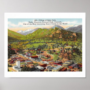 Poster Ideia do vintage de Colorado do parque de Estes