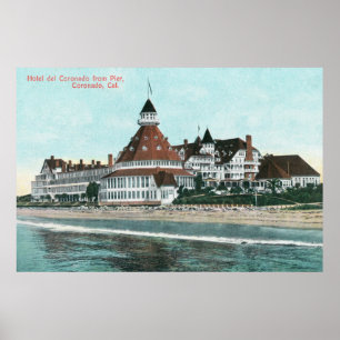 Poster Ideia exterior do del Coronado do hotel do cais