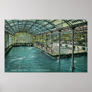 Póster Ideia interior dos banhos internos de Sutro