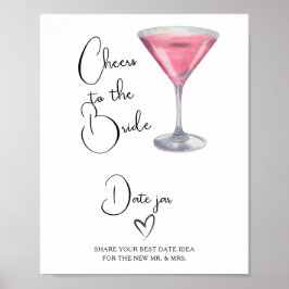 Poster Ideias de chá de noiva de coquetel rosa Noite de e