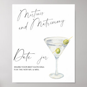 Poster Ideias de chá de noiva Dry Martini para noite de e