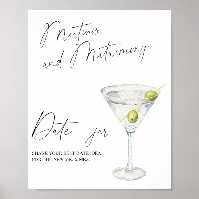 Poster Ideias de chá de noiva Dry Martini para noite de e (Frente)