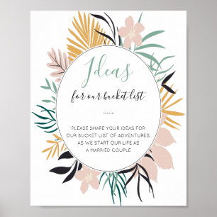Poster Ideias de Letreiro de Casamento para Lista de Dese