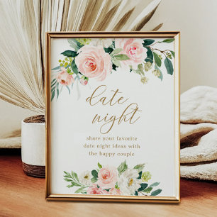 Poster Ideias de Noite de Data de Chuveiro de Noiva Flora