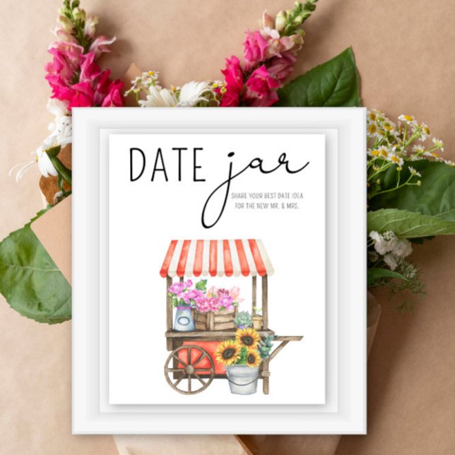 Poster Ideias de noite de encontro com flores. Jogo de ja (Criador carregado)