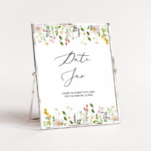 Poster Ideias de noite de encontro com flores silvestres.