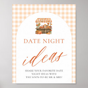 Poster Ideias de Noite de Encontro com Gingham de Outono