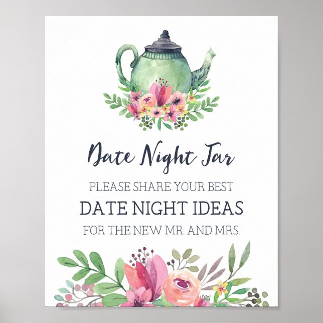 Poster Ideias para Noite de Encontro no Chá de Noiva Jogo (Frente)
