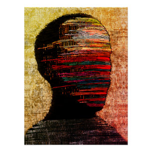 Póster Identidade Fragmentada – Arte Abstrata Colorida co