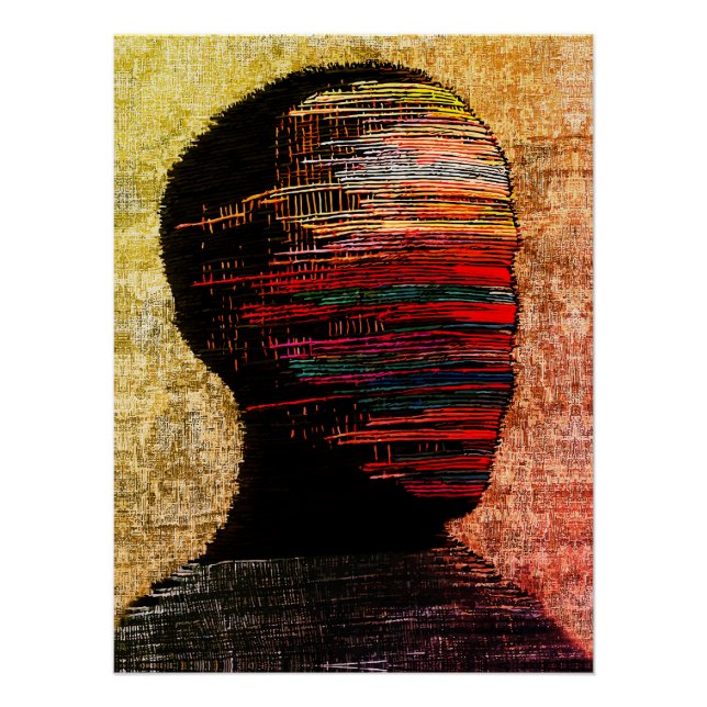 Póster Identidade Fragmentada – Arte Abstrata Colorida co (Frente)
