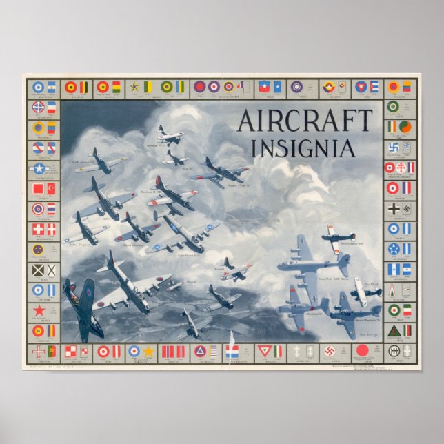 Poster Identificação da insígnia da aeronave WII (Frente)