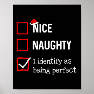 Poster Identificar como lista de Natal travessa divertida