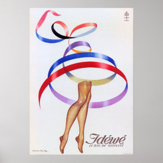 Poster IDEWE Mulheres Arrumando Hosiery French Fashion Ad