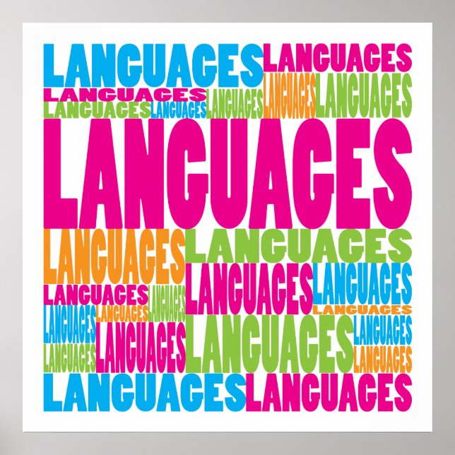 Poster Idiomas coloridos (Frente)