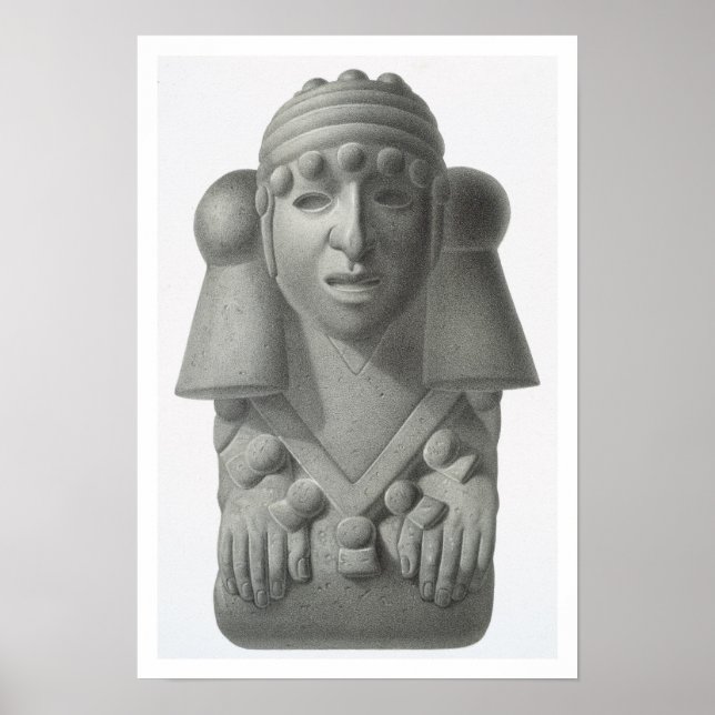 Poster Ídolo de pedra do Cocijo de Deus Chuva, prato de ' (Frente)