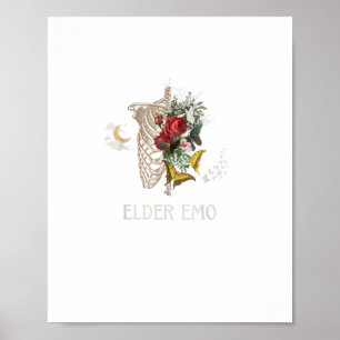Poster Idoso Emo Engraçado Goth Mais Velho Gótico Cottage