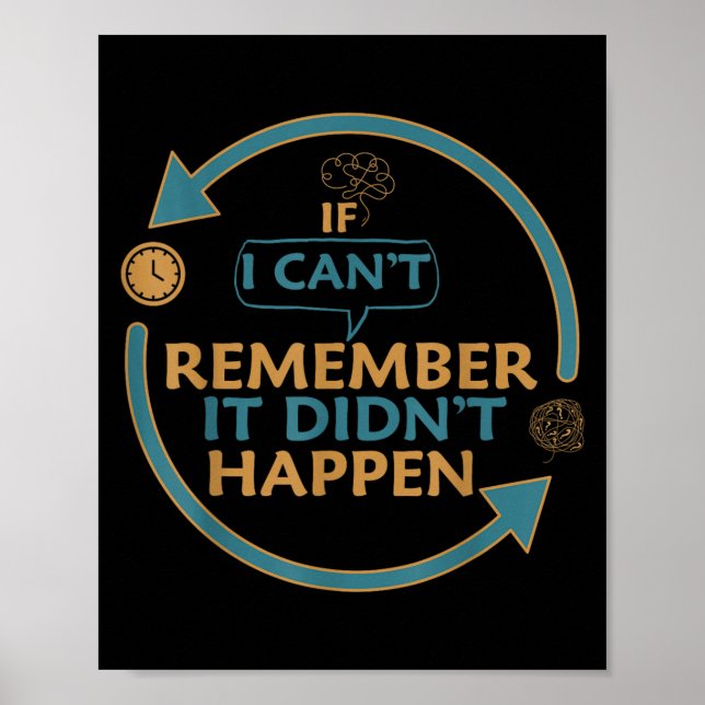 Poster If I Can't Remember It Didn't Happen Funny Quotes  (Frente)