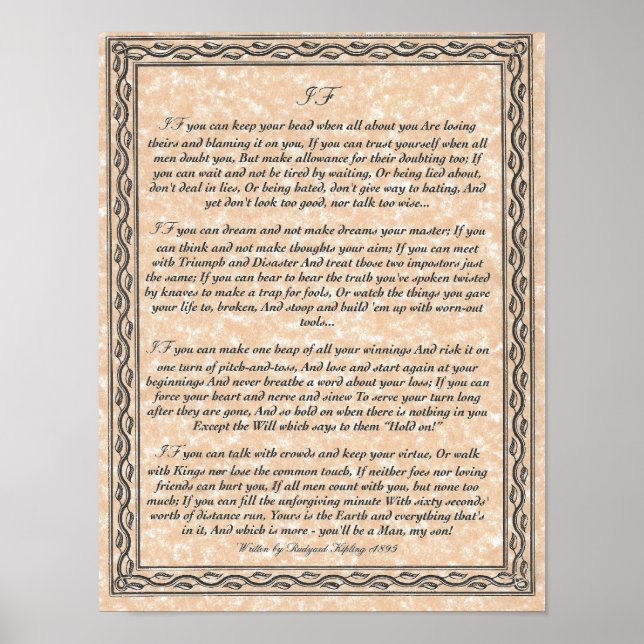 Póster IF Inspirando Poema para Jovens por Rudyard Kiplin (Frente)
