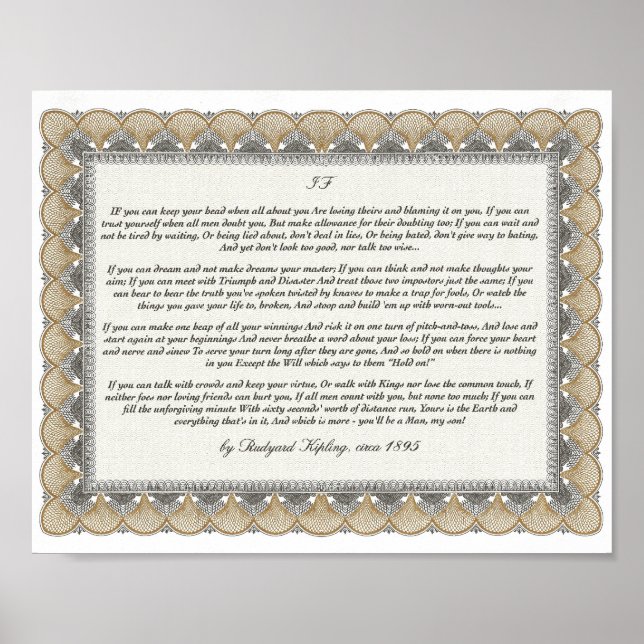 Póster IF Inspirando Poema para Jovens por Rudyard Kiplin (Frente)