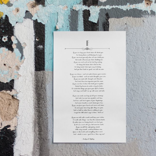 Poster 'If' Kipling Poem Icônico (Criador carregado)
