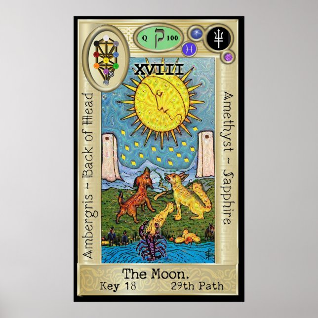 Póster Ifdawn DeepdreTarot Key 18 ~ A Lua (Frente)