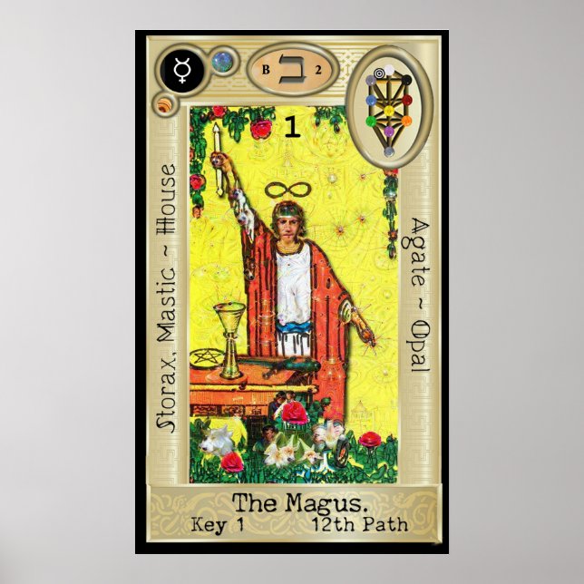 Póster Ifdawn DeepdreTarot Key 1 ~ O Mago (Frente)