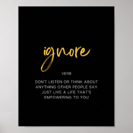 Poster Ignorar citação inspiradora