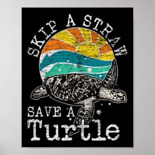 Poster Ignorar Uma Palha Salvar Uma Tartaruga