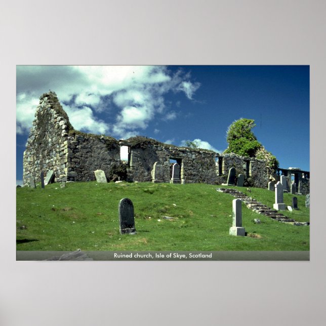 Póster Igreja arruinada, Ilha de Skye, Escócia (Frente)