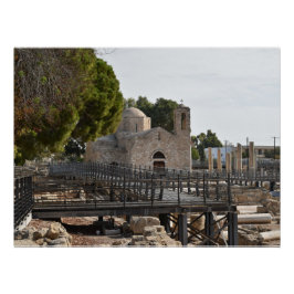 Póster Igreja Ayia Kyriaki e ruínas Paphos, Chipre