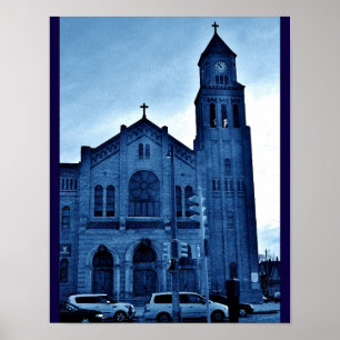 Póster Igreja azul
