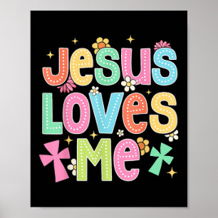 Poster Igreja Cristã Bíblica Groovy Jesus Loves Me