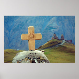 Poster Igreja da Santa Trindade Stepantsminda Kazbegi Geo