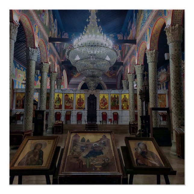 Póster Igreja da Santíssima Mãe de Deus Escópia (Frente)