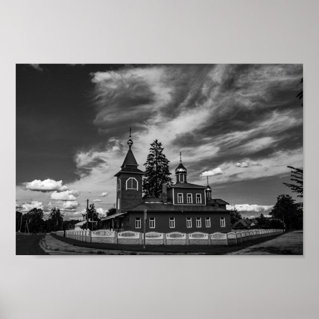 Poster Igreja de Arquitetura de Belarus Porechye Parecca (Frente)