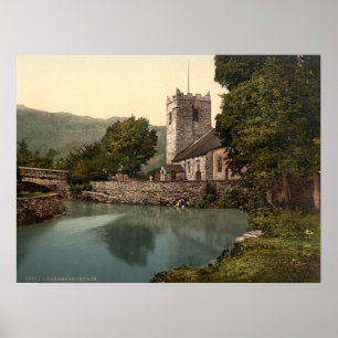 Poster Igreja de Grasmere, distrito do lago, Cumbria,