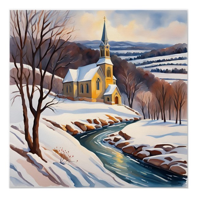 Póster Igreja de inverno (Frente)