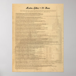 Poster Igreja de Martin Luther 95 Teses (Eng) Wittenberg