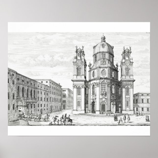 Póster Igreja de Notre Dame, Salzburgo, Áustria, de "Ent (Frente)
