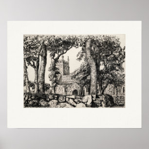 Poster Igreja de Sancreed Cornwall, Eleanor Hughes Re-Str