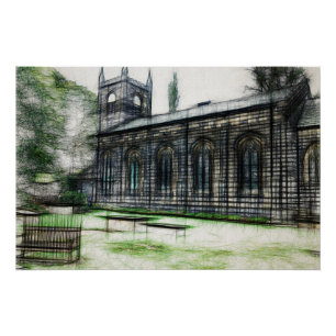 Póster Igreja de Santa Maria, Luddenden