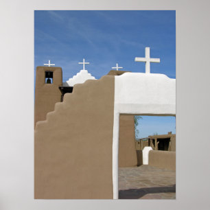 Póster Igreja do povoado indígeno de Taos